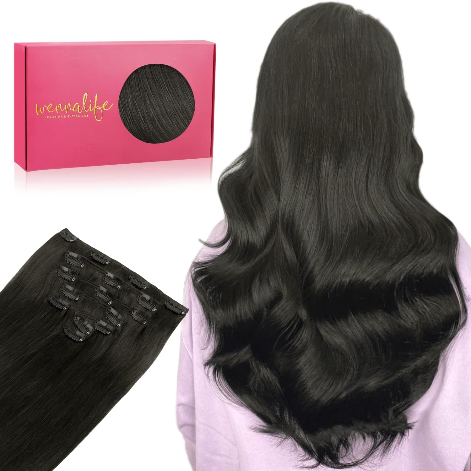 extension con clip capelli veri
