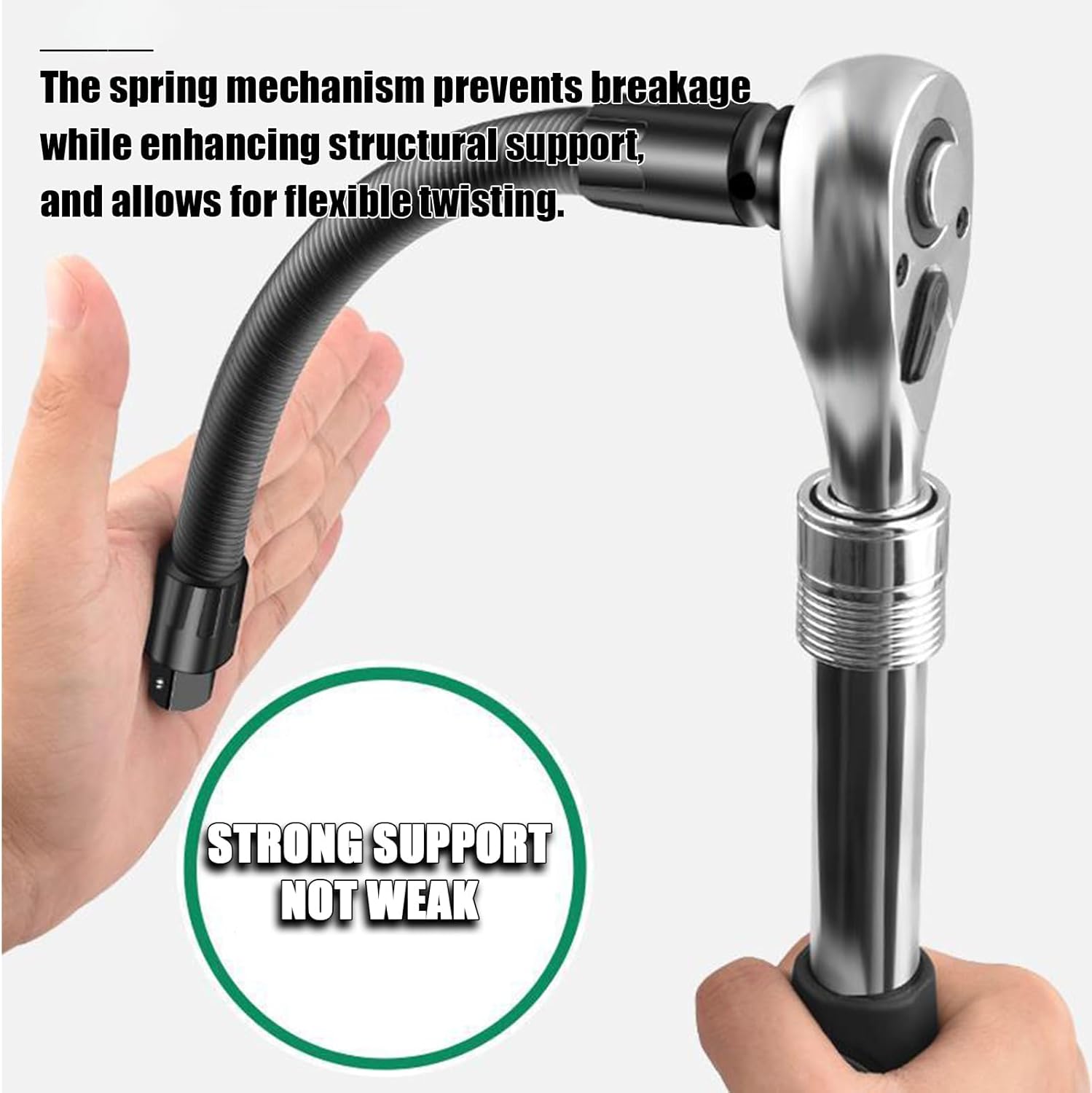 1/2" Flexible Shaft Extension Extender Torque Socket, Ratchet Spanners Electric Wrench Connecting Rod, Heavy-Duty Universal Socket, Portable Flexible Socket Extension for Automotive Repair (Mix)