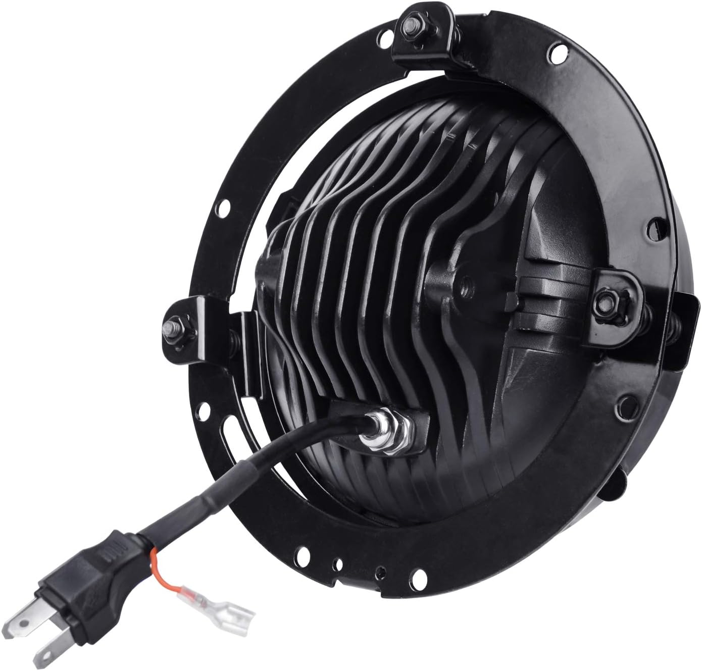 YEEGO DIRECT 7inch Round Headlight Ring Mounting Bracket and 7 inch LED Headlight Wire Harness Adapter for Street Glide Road King Electra Glide Headlight Mount(Black)