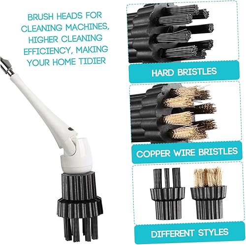 Miniatura 6 de Happyyami 10 piezas de cepillo de fregona de vapor cabeza de cepillo de latón repuesto a granel limpiador de vapor accesorios para superficie dura