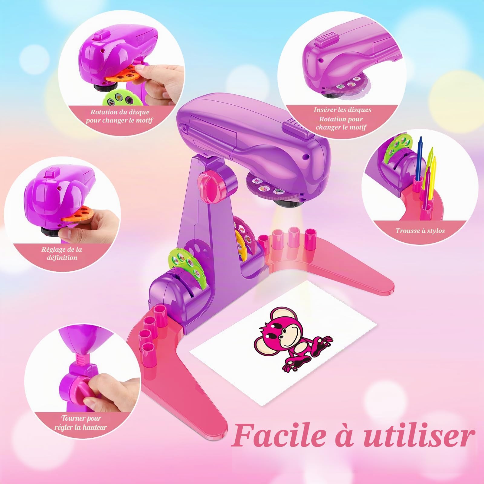 Dessin de projecteur Table pour enfants, Trace et Dessinez Jouet de
