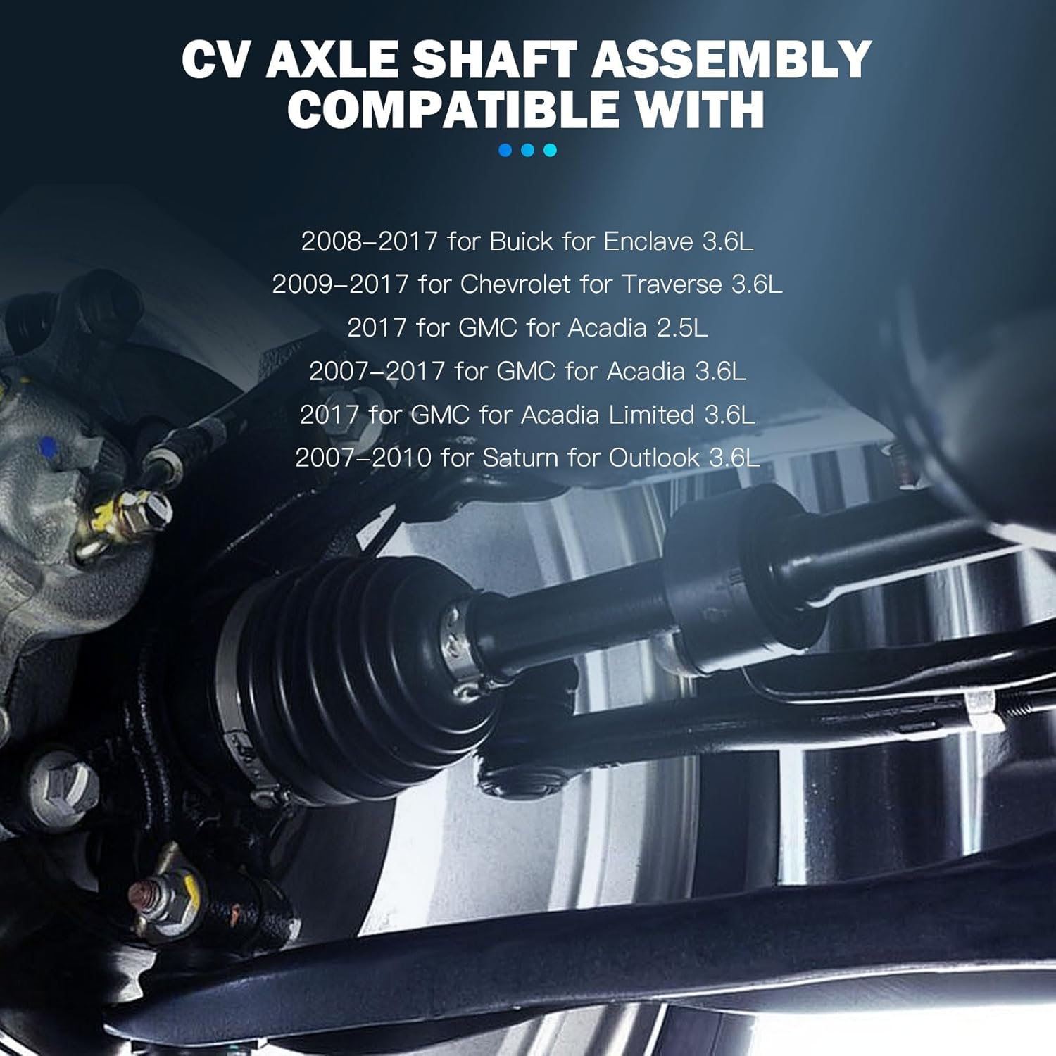 Front Left/Right CV Axle Shaft Assembly - Axle Shaft Assembly Compatible 2008-2017 for Buick Enclave 3.6L 2009-2017 for chevy Traverse 3.6L 2007-2010 for Saturn Outlook 3.6L CV AXLE OE 60-1465 60-1466