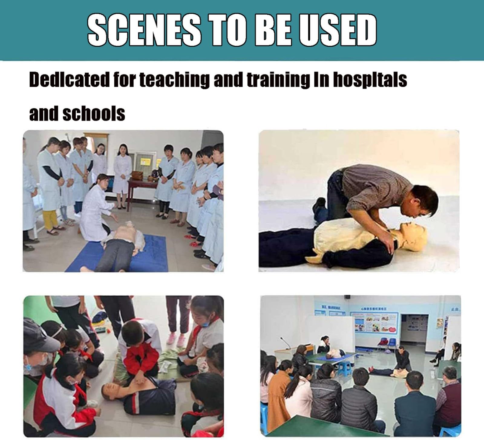 Simulador de Maniquí de Entrenamiento de RCP para Adultos de Cuerpo Completo y Tamaño Real para Primeros Auxilios Modelo Médico para Formación de Médicos y Enfermeras