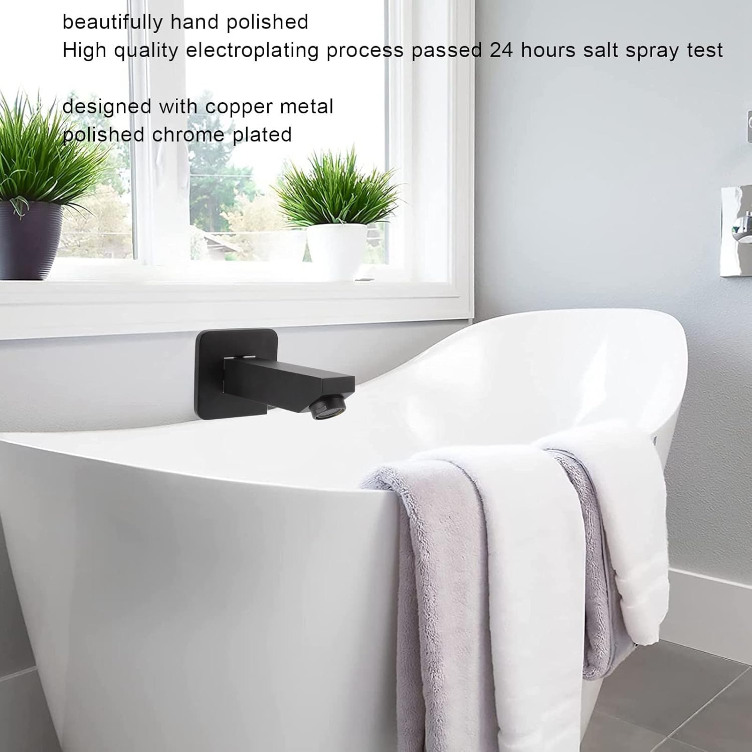 Bathtub Faucet Black EasytoInstall Seamless Connection G12 Bathtub Tub Spout for Bathroom