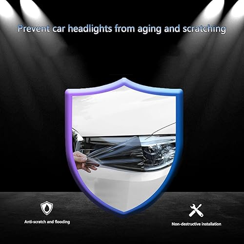 Miniatura 4 de Película protectora de faros delanteros de automóvil para Audi Q8 2019-2022 negro ahumado película protectora para faros delanteros de automóvil,