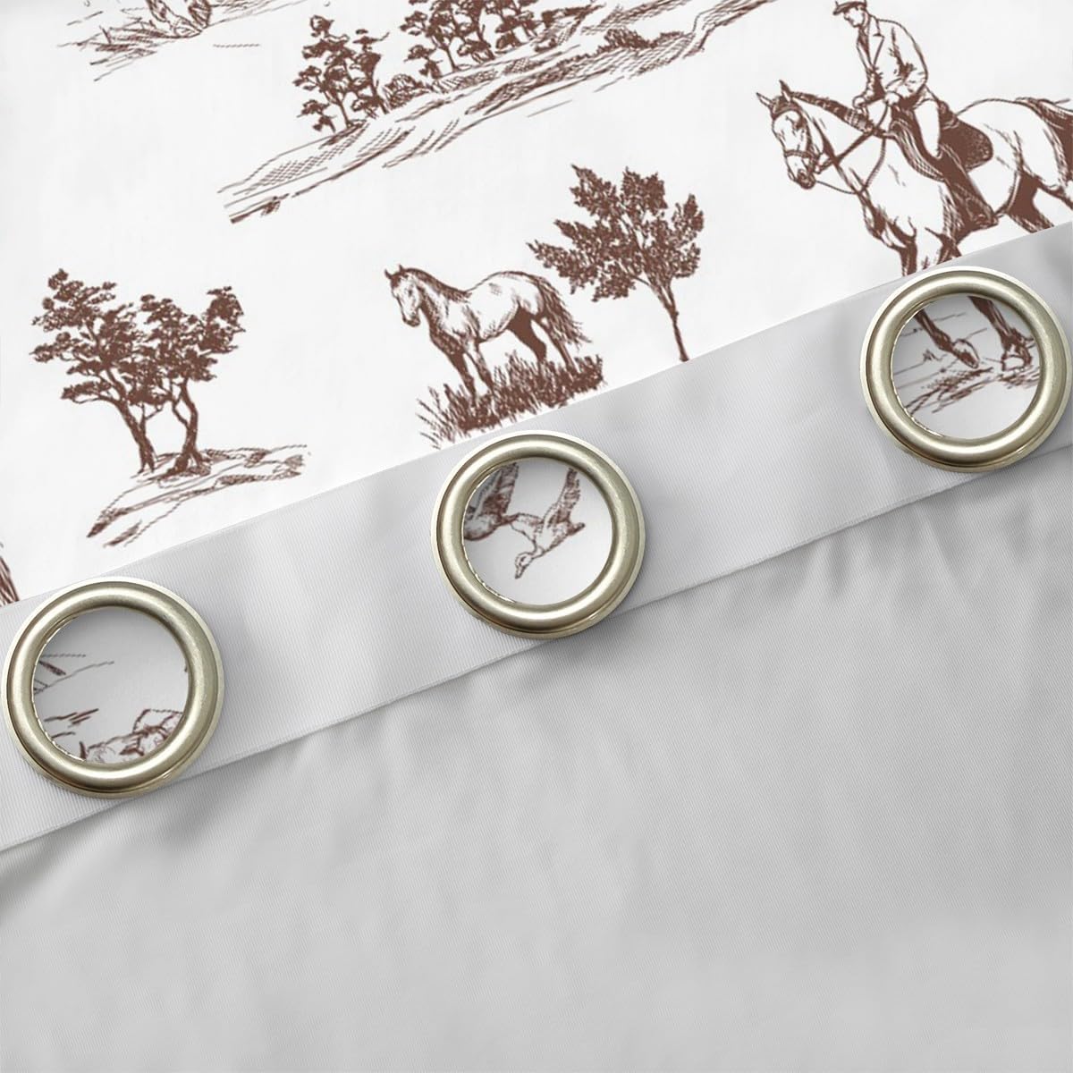 Western Cowboy Curtains for Kids Boys Girls Wild Horse Cow Animals Window Curtain Sketch Brown White Southwest Tribal Window Treatment Curtain Rustic Farmhouse Window Drapes,Top 2 Panel,42Wx63L