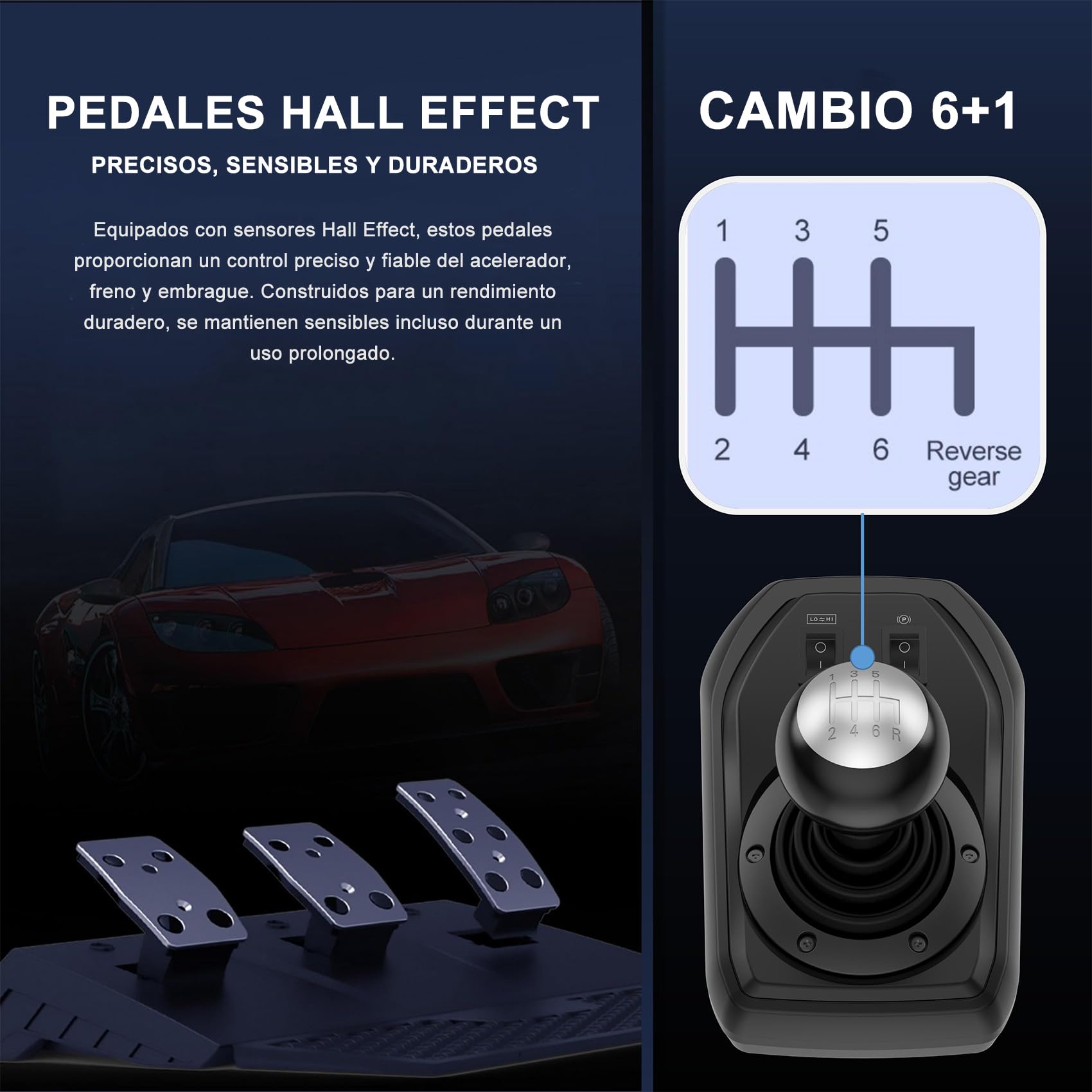 PXN V9 Volante de Carreras de 270/900° con Pedales y Palanca de Cambios y Feedback Vibración, con Tool App, Volante para PC, Xbox, PS4, y PS3