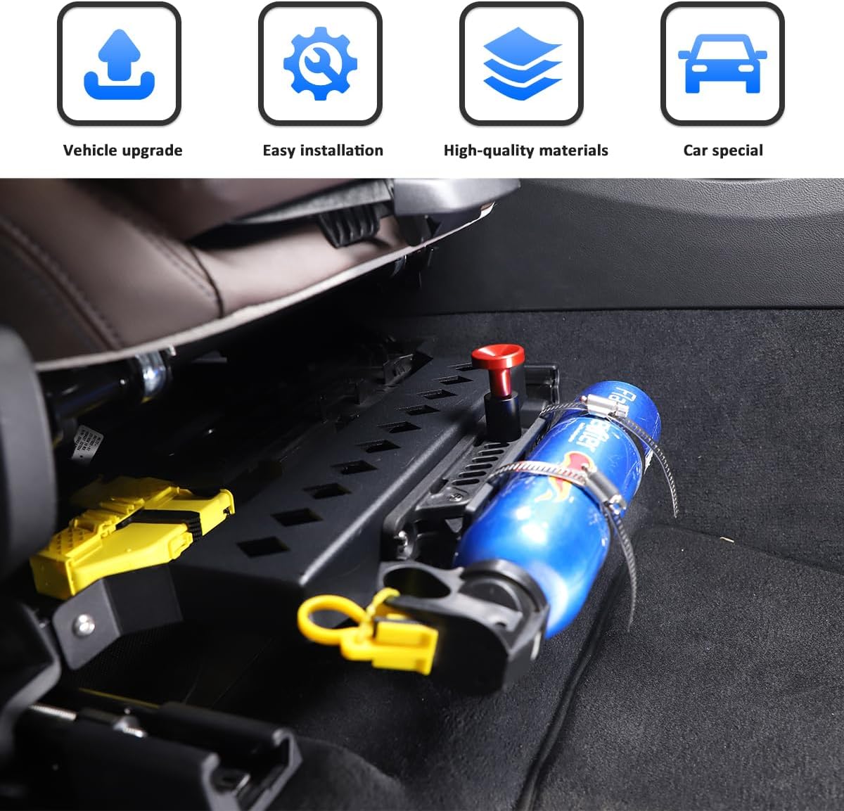 Adjustable Aluminum Fire Extinguisher Mount Holder Compatible with BMW X3 G01 2018-2023 Car Co-Pilot Under Seat Quick Release Roll Bar Fire Extinguisher Mount Bracket