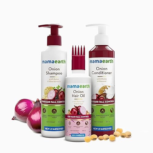 Miniatura 1 de Mamaearth Gama de spa anticaídas con aceite de cebolla  champú de cebolla  acondicionador de cebolla para el control de caídas del cabello