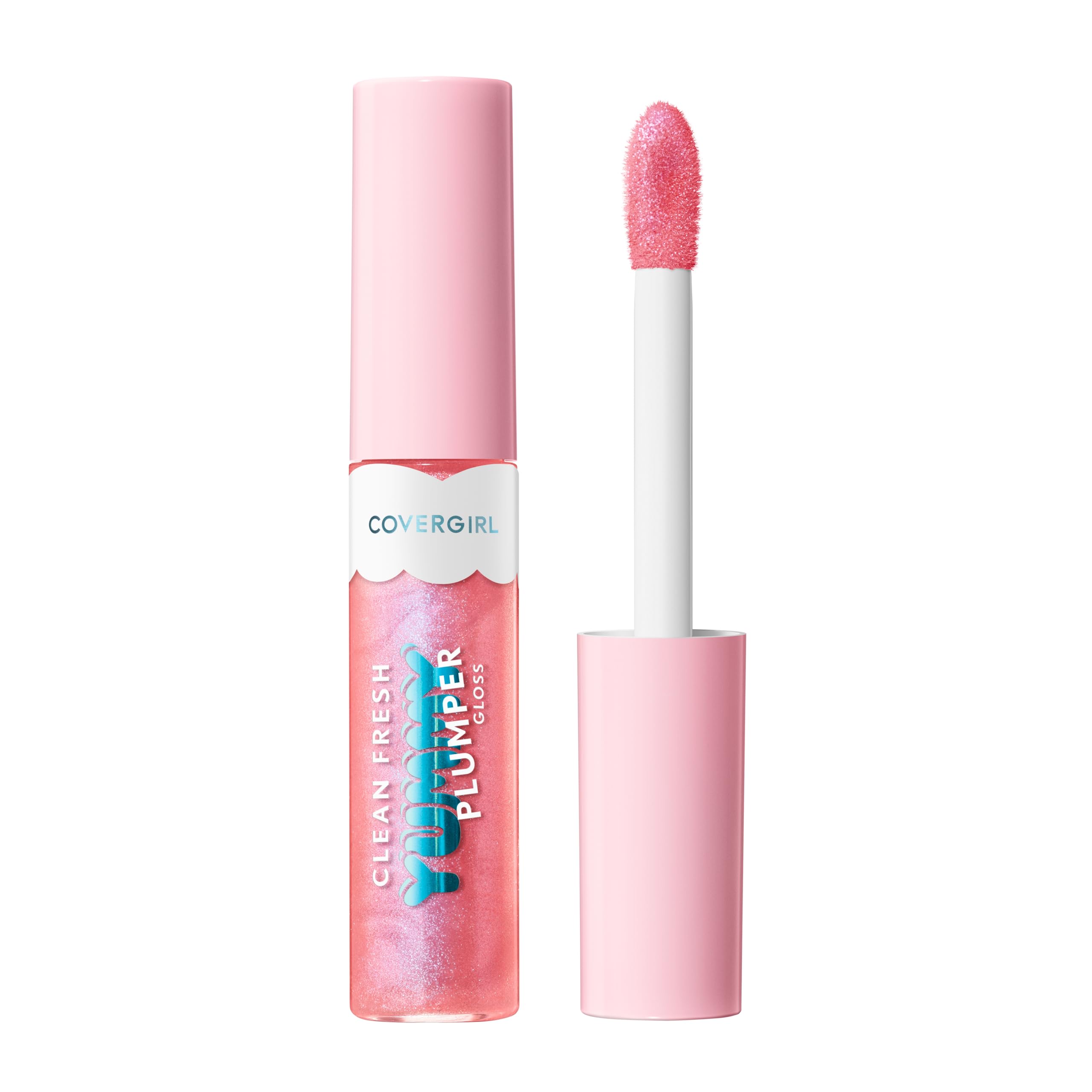 Covergirl Clean Fresh Yummy Gloss, 820 Pixie Dust, Plumper Gloss, Shiny Gloss, Vegan Formula, Volumizing Lip Plumper, Easy to Apply, Minty Flavor, 0.33oz