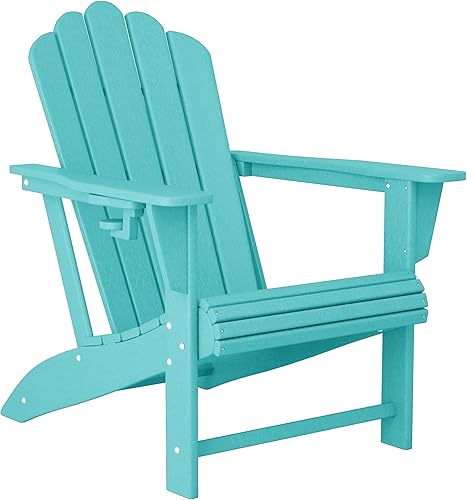 Miniatura 5 de WestinTrends Highland - Silla Adirondack de 3 piezas con portavasos y otomana plegable y juego de mesa, turquesa