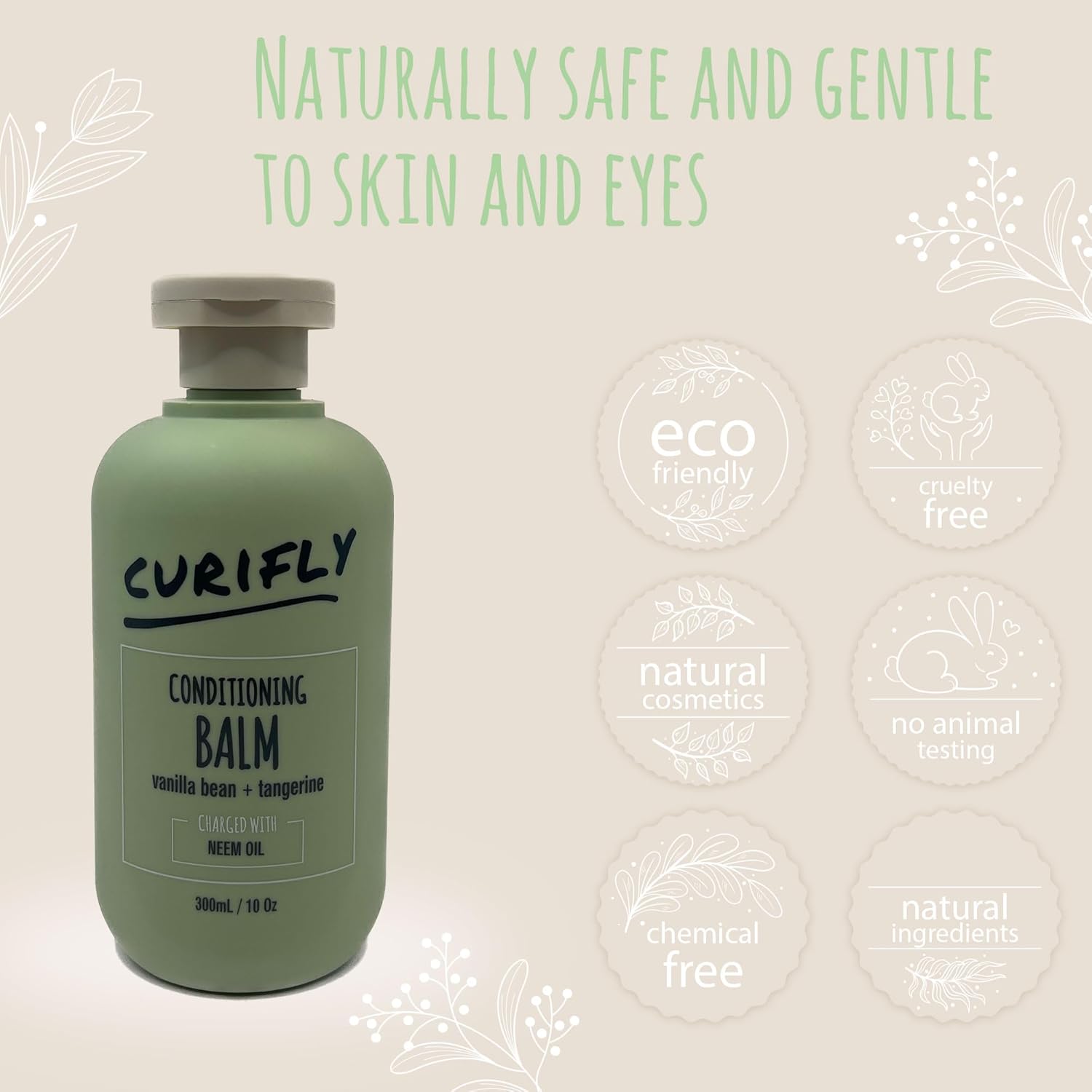 Conditioning Balm, Neem Oil Hair Balm, Dry Damage Hair Moisturizer, Paraben-Free, and Anti-Dandruff Conditioning Balm for Curly Hair with Vanilla Bean