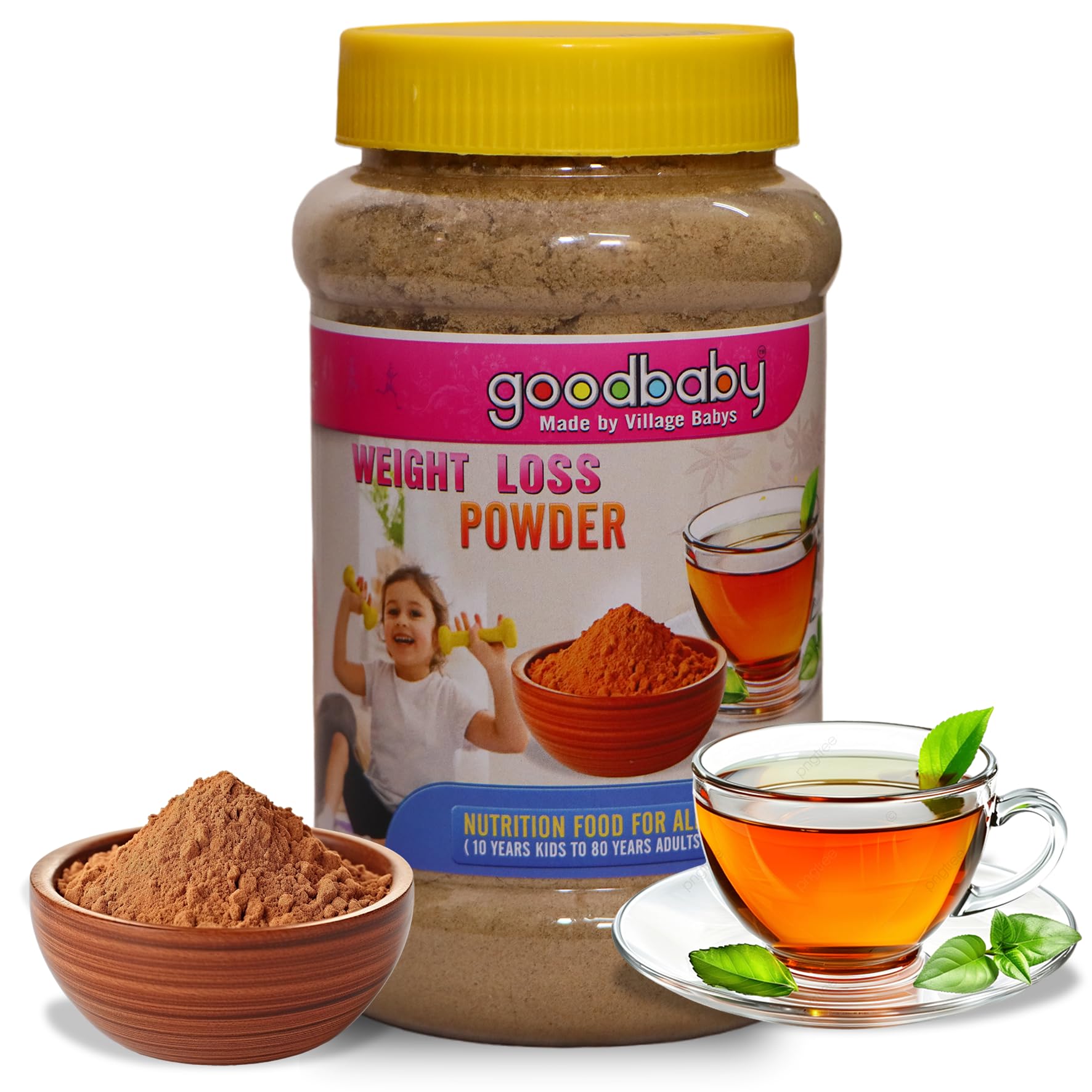 Goodbabys weight Loss Powder, Traditional Method Weight Loss Powder, 20 Natural Organic Ingredients, 8 Months Shelf Life (500, Grams)
