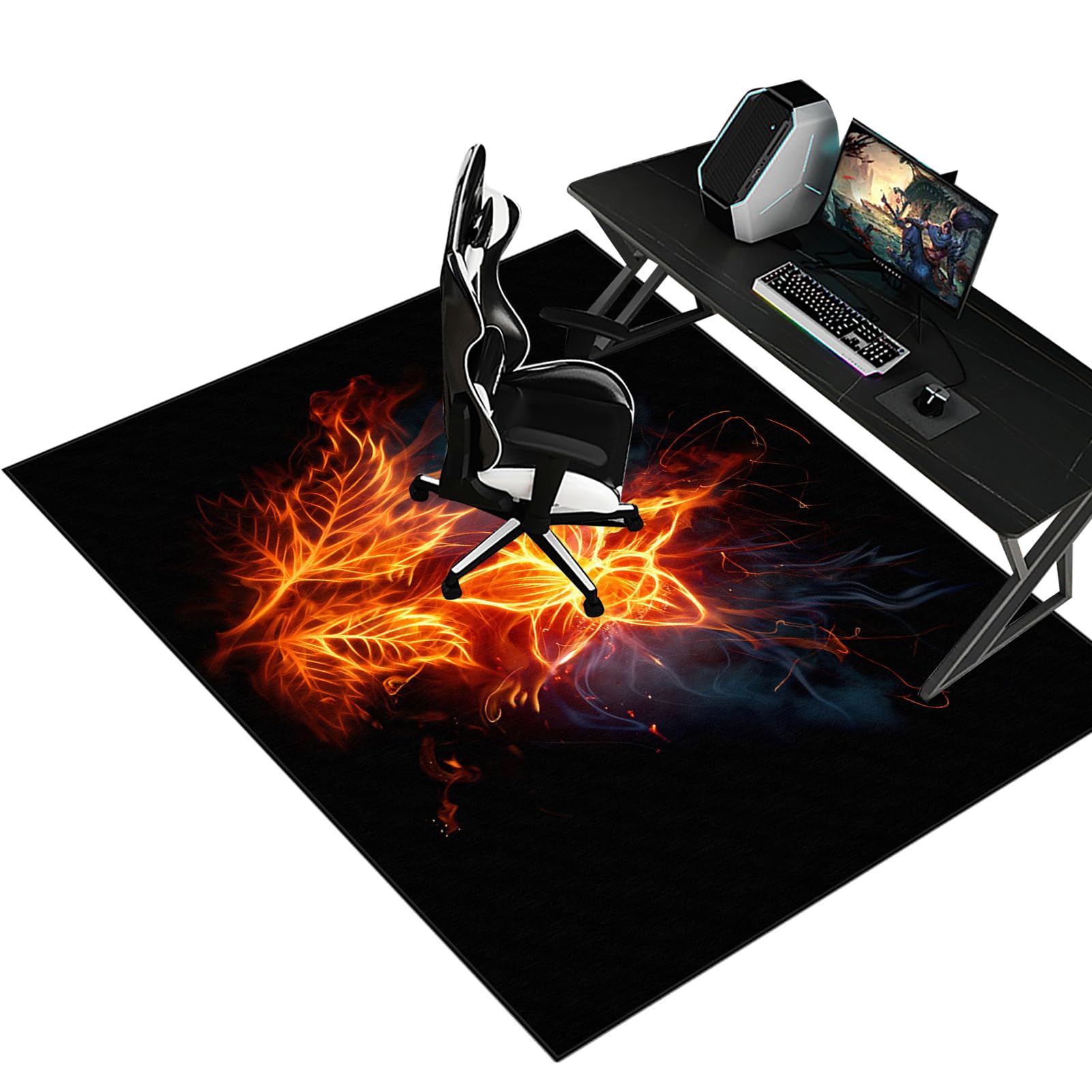 Fzamudng Chair Mat for Carpet Protection, Desk Chair Mat, Computer Gaming Chair Mat, 140 x 180 cm Floor Carpet Protector, Thick Large Non-slip hardwood floor protector mat for Home Office Study