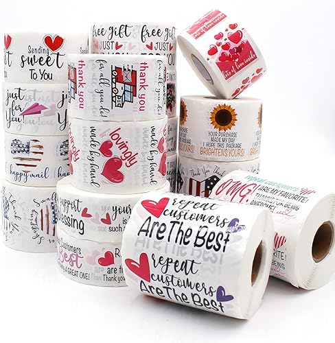 Miniatura 8 de 1.5 pulgadas, cuidadosamente hechas a mano, calcomanías de agradecimiento, calcomanías hechas a mano, calcomanías de negocios, calcomanías de sobres