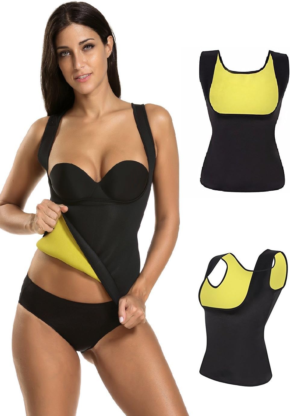 Firecos Body Shaper for Women Sweat Sauna Vest Weight Loss Shapewear No Zipper Black(M)