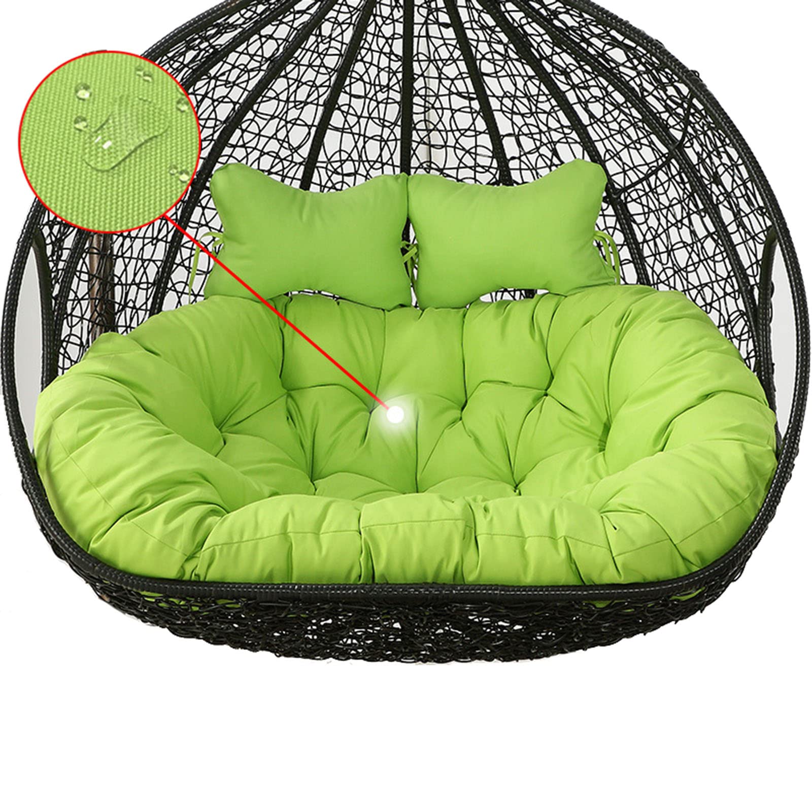 Poszewka na poduszkę na krzesło z jajkiem, poduszka na krzesło z jajkiem, podwójna huśtawka ogrodowa, patio, rattanowa, wodoodporna, zastępcza, 2-osobowa poduszka do wiszącego kosza, wisząca, hamak