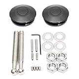 ANJOSHI 2Pack Quick Release Latch Universal 2.44in/62mm Diameter Universal Aluminum Alloy Push Button Quick Latch Hood Pins Lock Clip Kit for Auto Car Hood Pins Lock(2Pack-Black Pro)