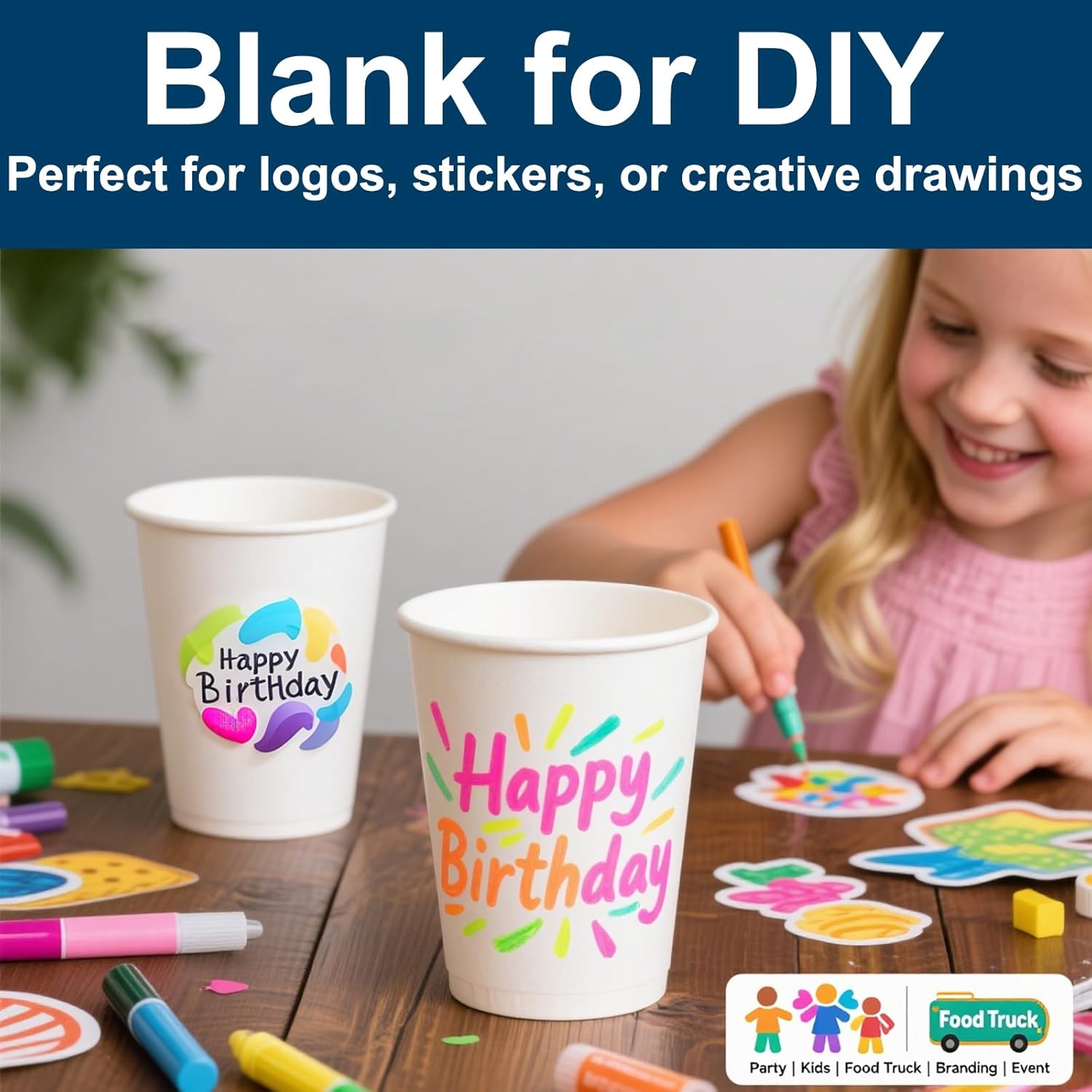 100 Count 12 oz Disposable Paper Coffee Cups – Thickened White Paper Cups for Hot/Cold Drinks, Leak-Free Food Safe Paper Cups for Home, Office, Party, Events - Image 7