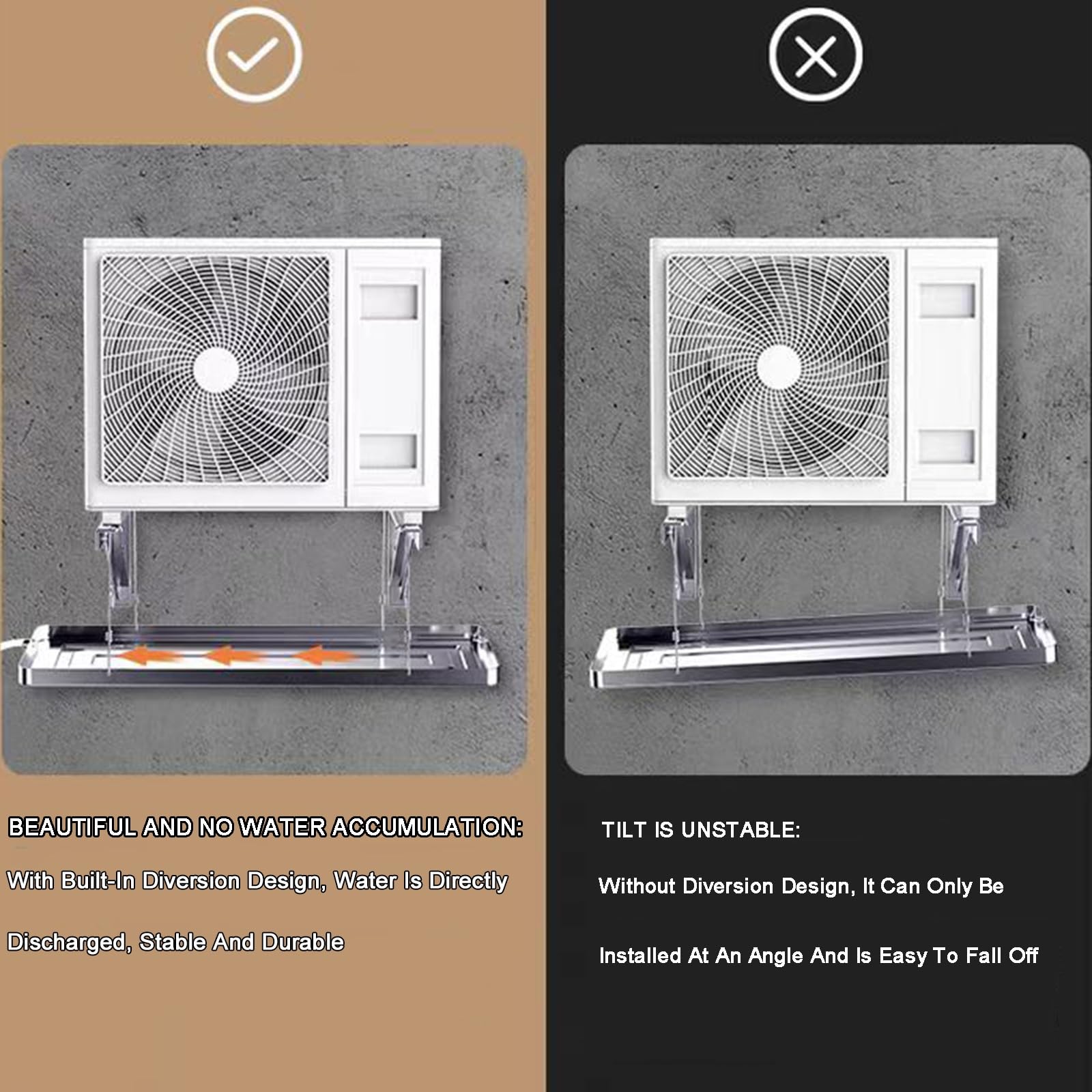 Raccogli Condensa, Tubo Condensa Condizionatore 304 con Scarico per Condizionatori da Finestra e Condizionatori Split e Sistemi a Pompa di Calore(100x50cm/39.4x19.7in)