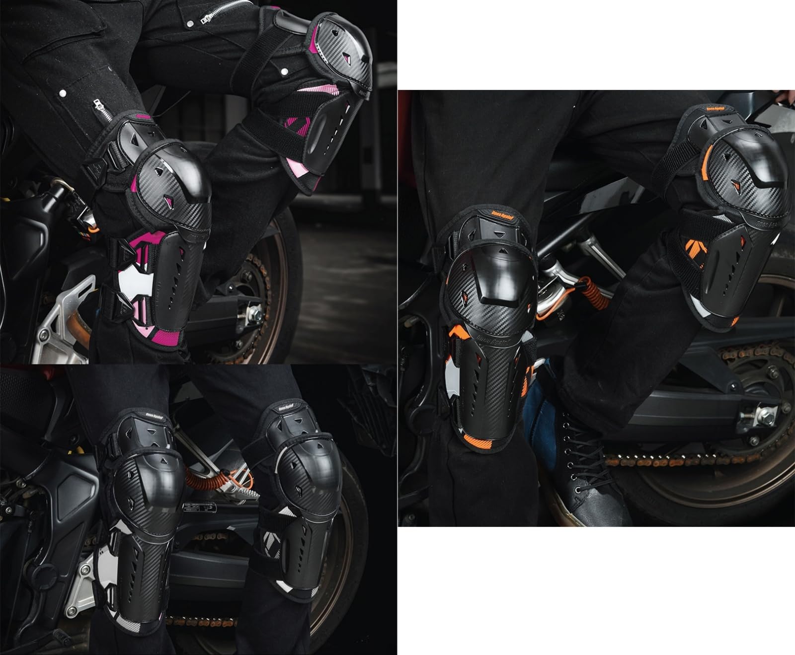 4 ginocchiere per moto, gomitiere, regolabili, antiurto, antiscivolo, protezioni per adulti, per motocross, corsa, ATV, pattinaggio