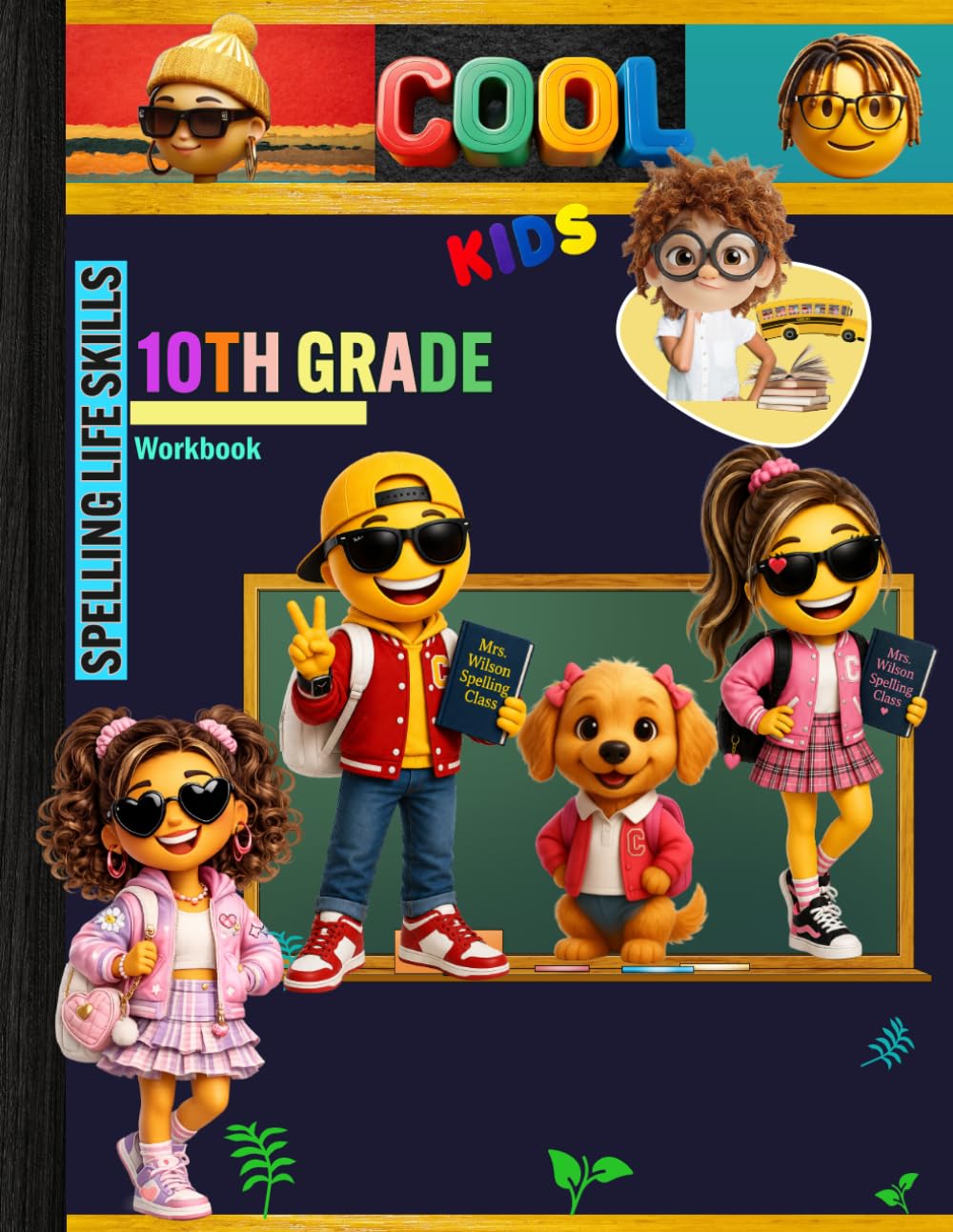 10th Grade Spelling Words Workbook: Life Skills Health, Safety, Money, Social Skills, Time Management Vocabulary Homeschool Curriculum Grade 10 Book: ... Report Card and End-of-Year-Elevation Form
