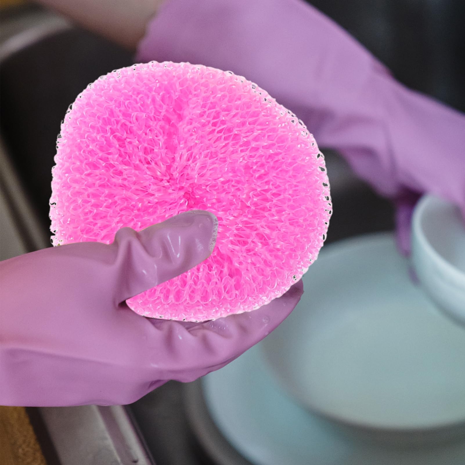 Healeved Spazzole Per Pentole Colorate 30 Pezzi, Pagliette Per Piatti Da Cucina Riutilizzabili in Plastica Pp, Pulizia Di Pentole, Padelle e Fornelli Per Uso Domestico