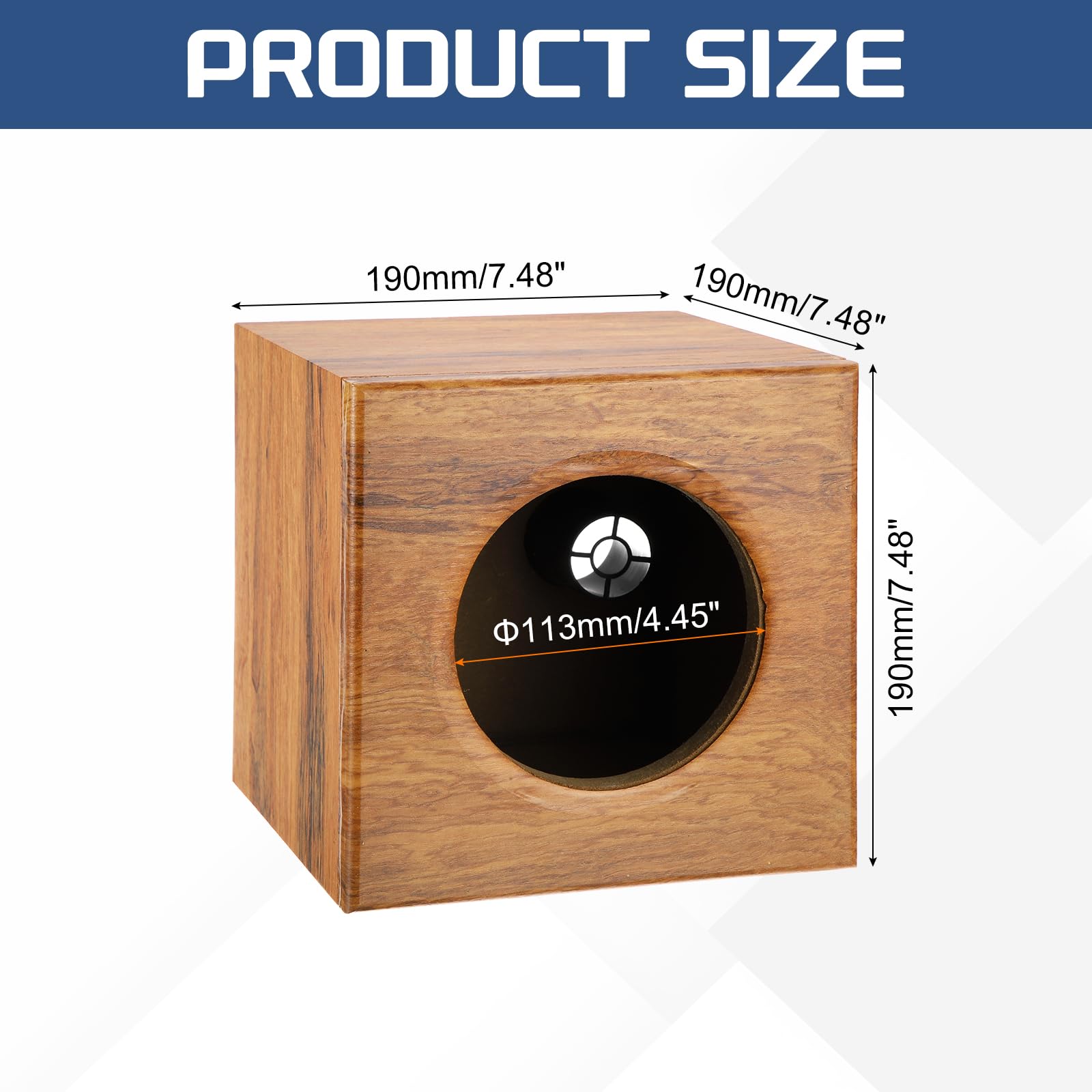 sourcing map Contenitore per altoparlanti in legno con porte da 5 pollici, scatola subwoofer singola ventilata in legno a righe Box per altoparlanti per camion audio per veicoli domestici fai da te
