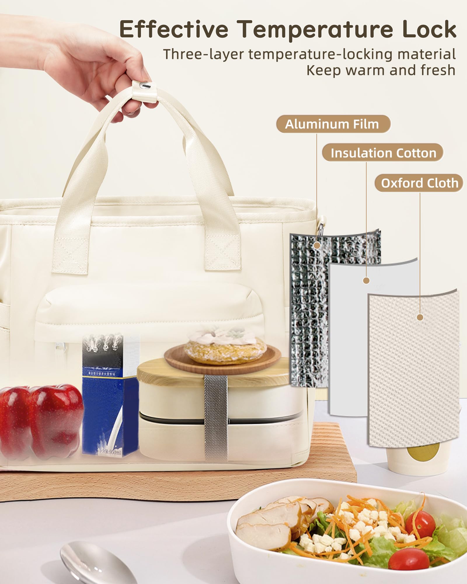 Stylische Lunchbox Für Damen & Herren - Große Isolier-Tasche Für Büro, Picknick Oder Unterwegs