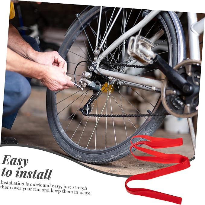 2 cintas para llanta de bicicleta pvc rojo pack 2 miniatura 5