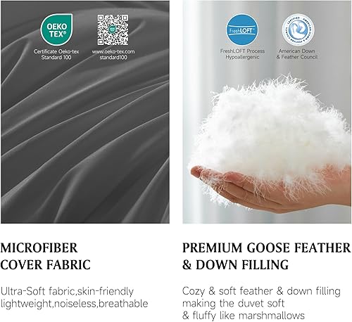 Miniatura 2 de Beautyrest Edredón de plumas ultrasuave para todas las estaciones, tamaño matrimonialqueen, funda de microfibra de colores, relleno de edredón de