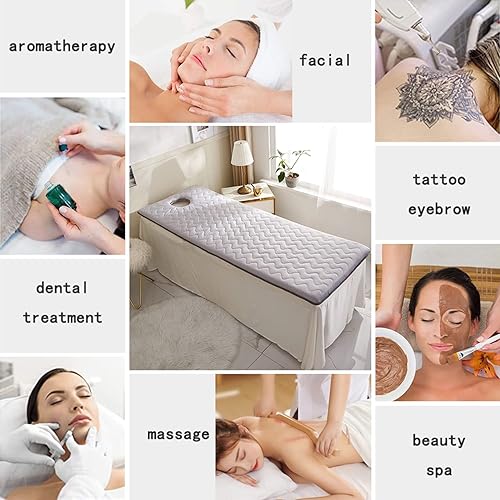 Miniatura 6 de Cojín de espuma viscoelástica para cama cuadrada, redonda, trapezoidal, para cama de spa, almohadilla de felpa para mesa de masaje, con orificio de