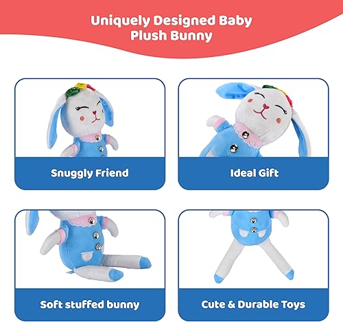 Vista 5 de Dazmers Muñecos de peluche súper suaves para niñas, bonito juguete de peluche para el primer cumpleaños, niñas pequeñas, primer juguete para niños