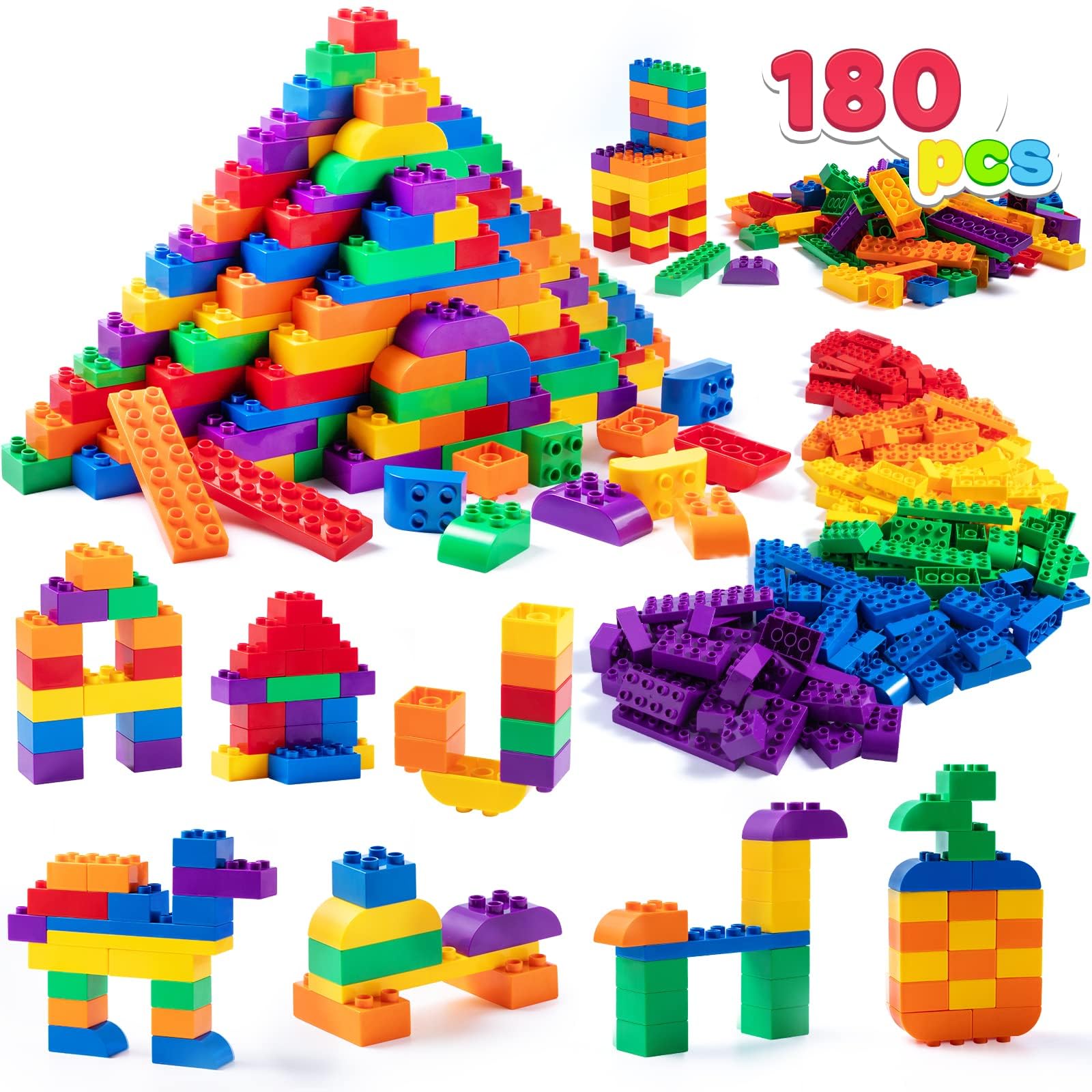 JOYIN 180 Pcs Kids Building Blocks Kit