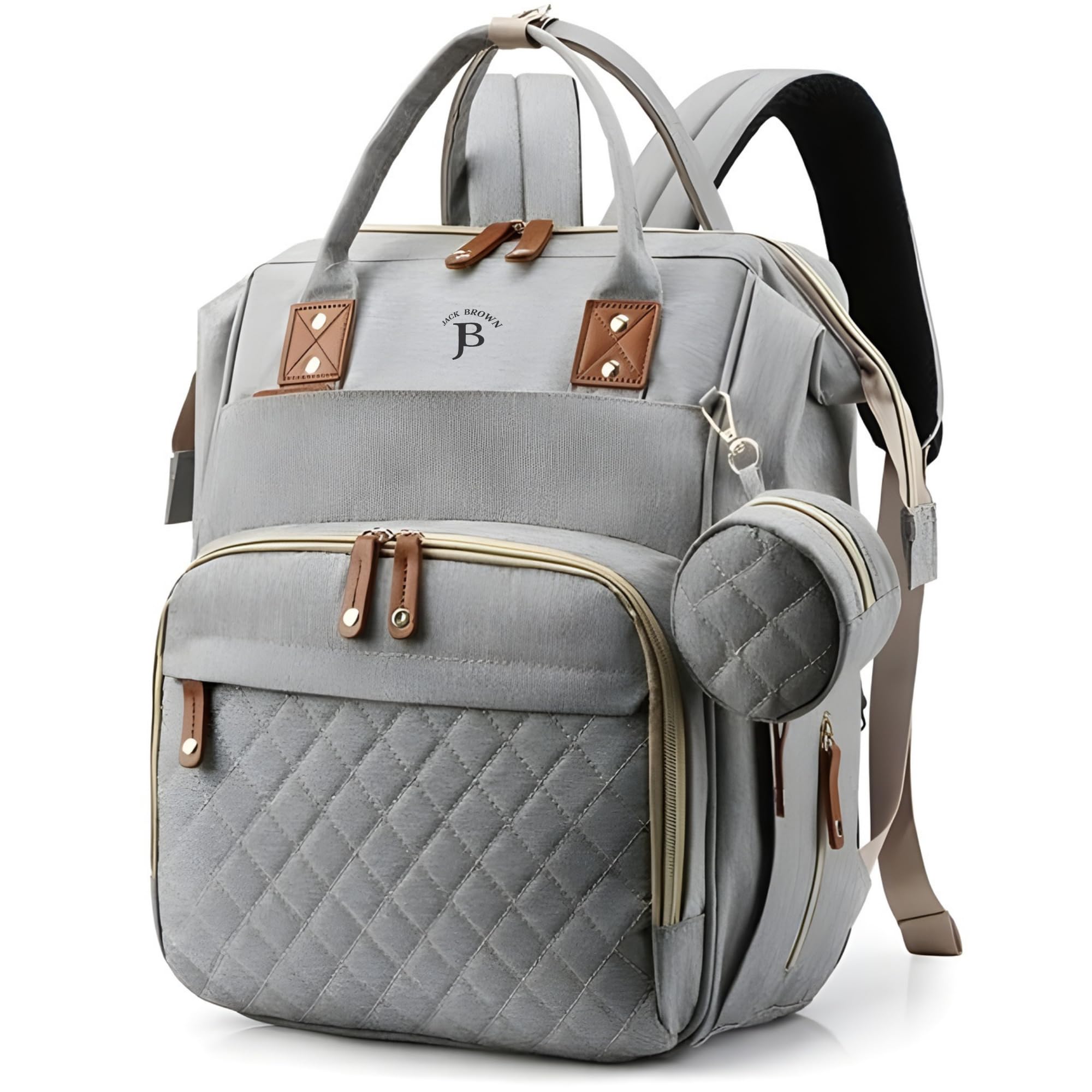 Jack Brown JB-DB0323G Multi-Functional Baby Diaper Bag and Bed