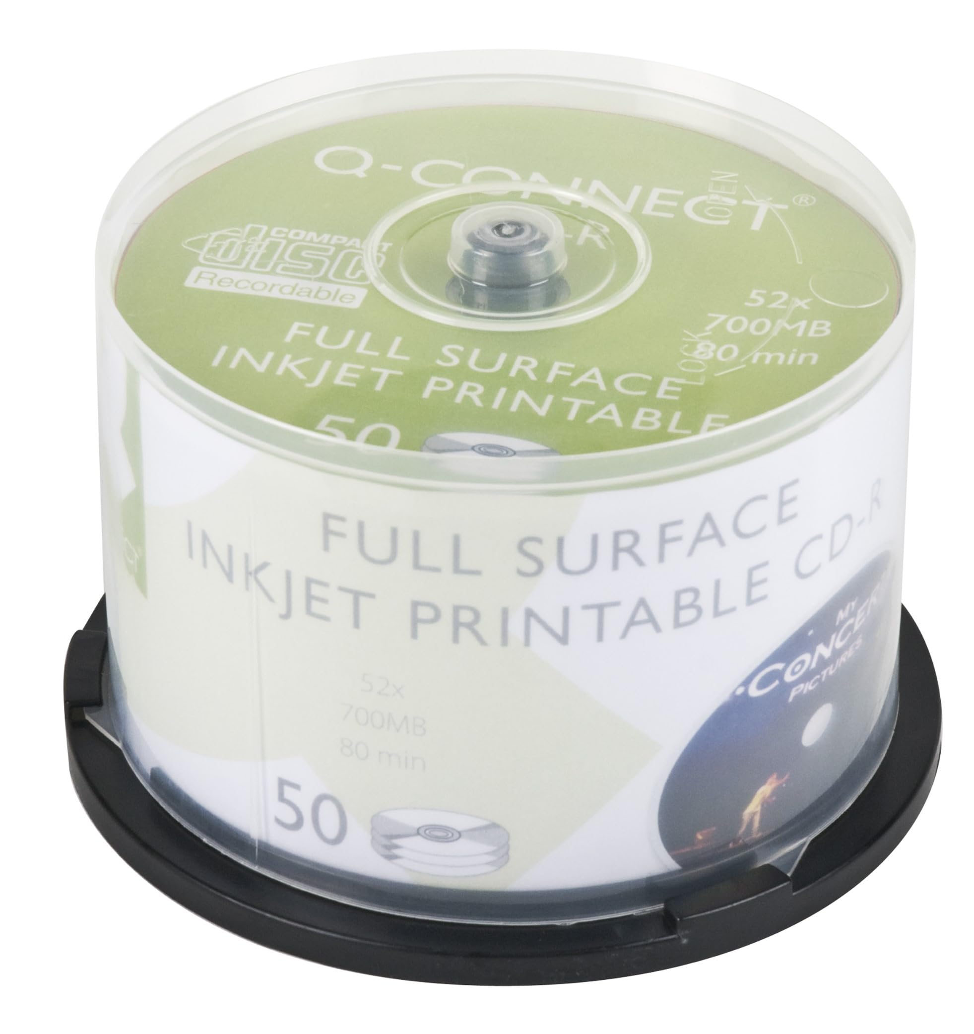 Q-CONNECT KF18020 52x Inkjet Printable CD-R Discs (Pack of 50) : Amazon ...