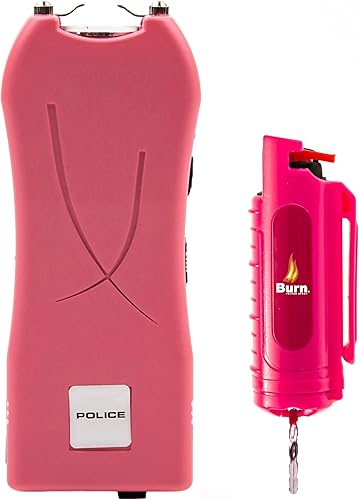 Police Stun Gun Burn Pepper Spray Combo Mujeres Hombres Autodefensa - 398 Rosa