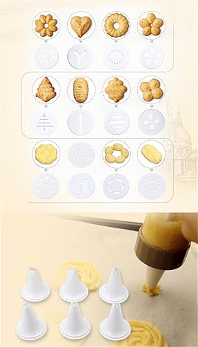 Miniatura 4 de Juego de glaseado y fabricación de galletas, prensa de galletas y glaseado de tartas, juego de decoración con pistola de glaseado, kit de cortador