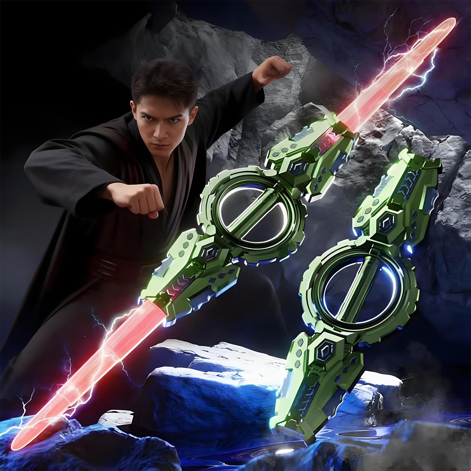 Amazon.co.jp: ライトセーバー 伸縮 光る剣 【2025 新】 ファイヤー