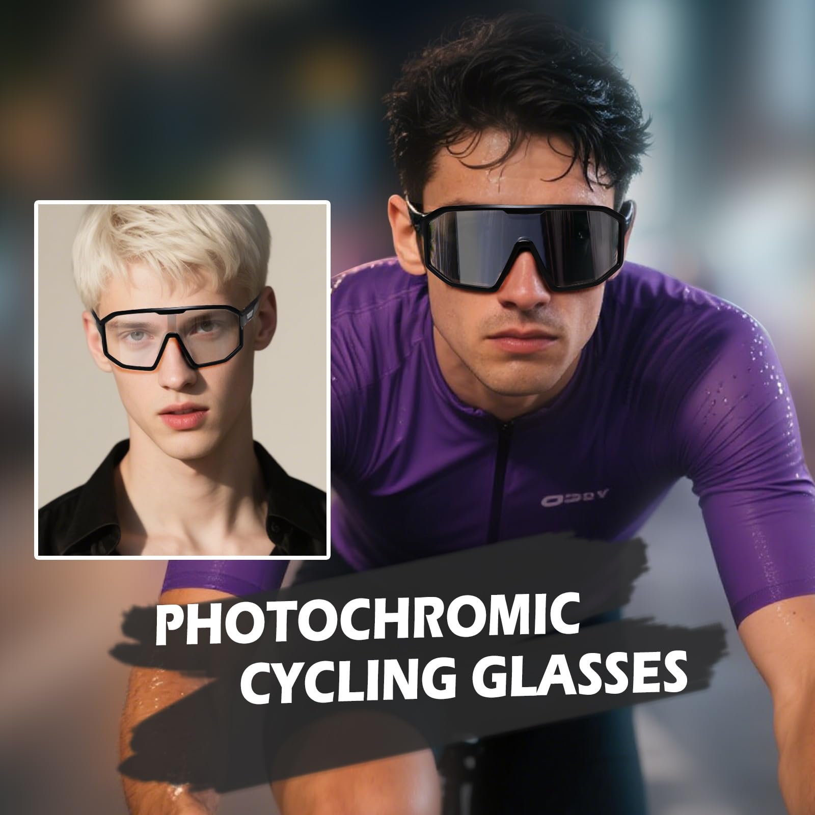 Suertree Photochromic Cycling Glasses Men Women Clear Sports Sunglasses Mountain Bike Riding MTB Bicycle Running Golf
