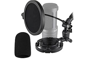 AT2020 Cardioid Condenser Studio XLR Microphone Shock Mount with Pop Filter and...