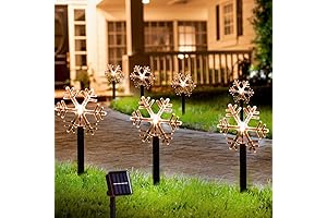 Solar Christmas Snowflake Pathway Lights Outdoor