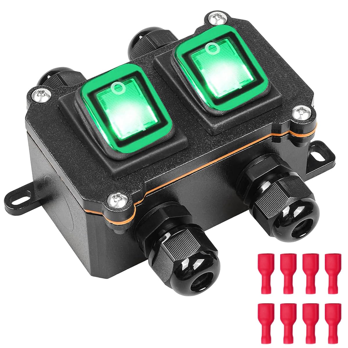 DPST Cord Switch With LED MKBKLLJY Inline Cord Switch IP66 Waterproof ...