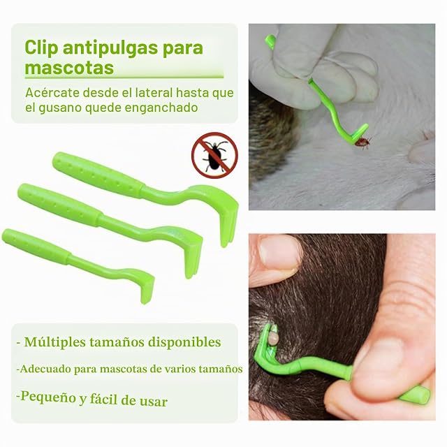 Foto 3 de 7 de DALAETUS 10piezas Pinzas para Garrapatas Set, Inoxidable Gancho para Garrapatas para Humanos, Perros, Gatos