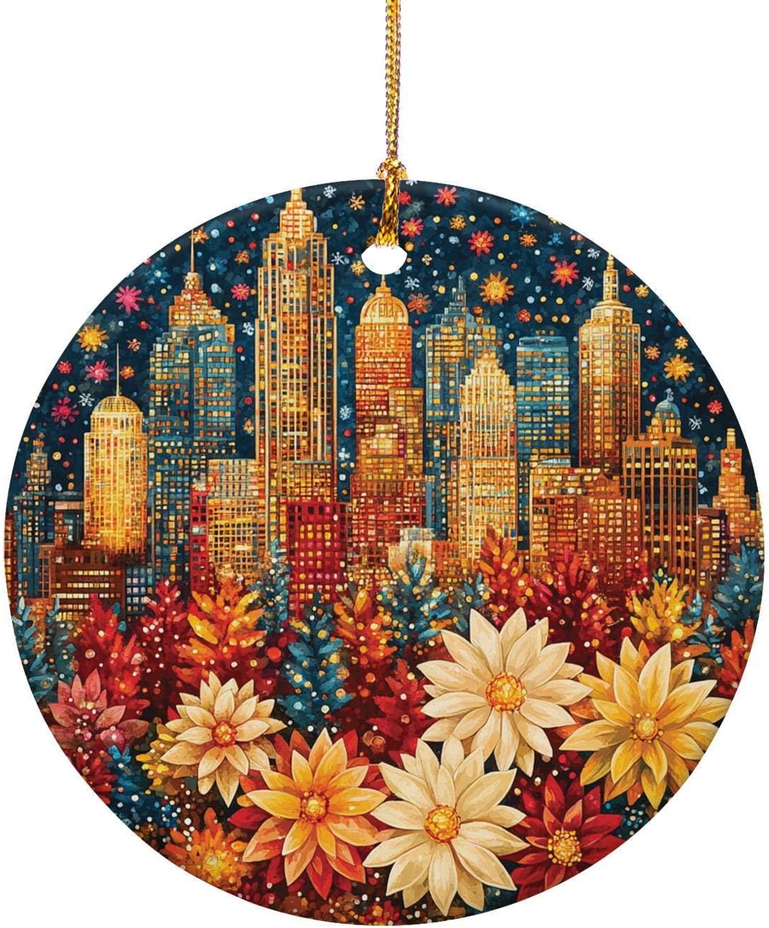 Ceramic Decorations Vast Blue Ocean With A Lonely Boat Ocean Landscape Personalised Christmas Hanging Decorations Art Christmas Tree Ornaments For Holiday Children Festive