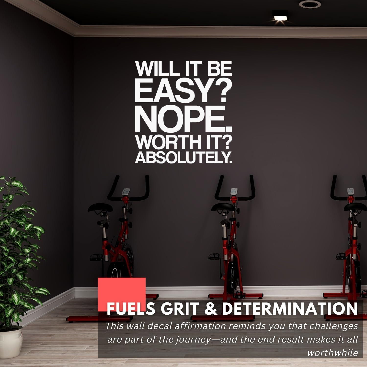 My Vinyl Story - Will It Be Easy Wall Decal - Motivational Sticker Quote, Inspirational Vinyl Art Decor Saying for Home Gym, Fitness, Workout, Office - Easy to Apply, Removable (Black, 29x30 inches)