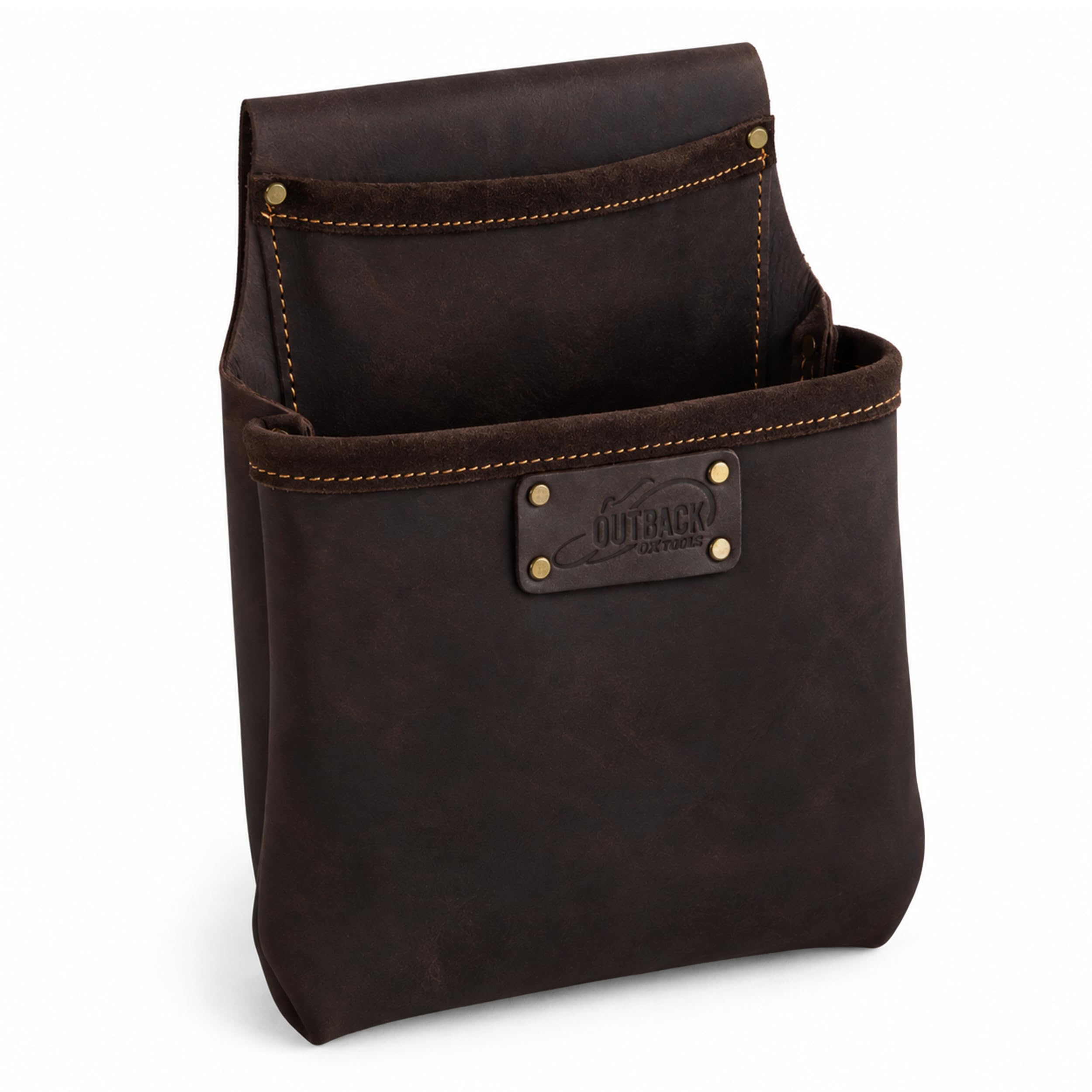 OX Leather 2 Pocket Nail Bag with Antique Bronze Hardware
