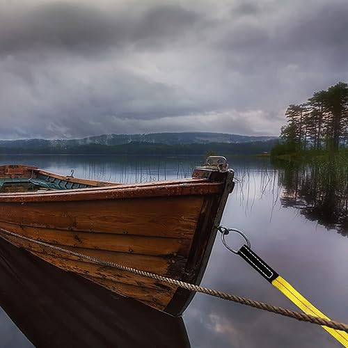 Miniatura 6 de TOPZEA Paquete de 4 correas de elevación de 6 x 1 pulgada, correas de remolque de nailon duraderas con 2 trabillas anchas y planas, correa de