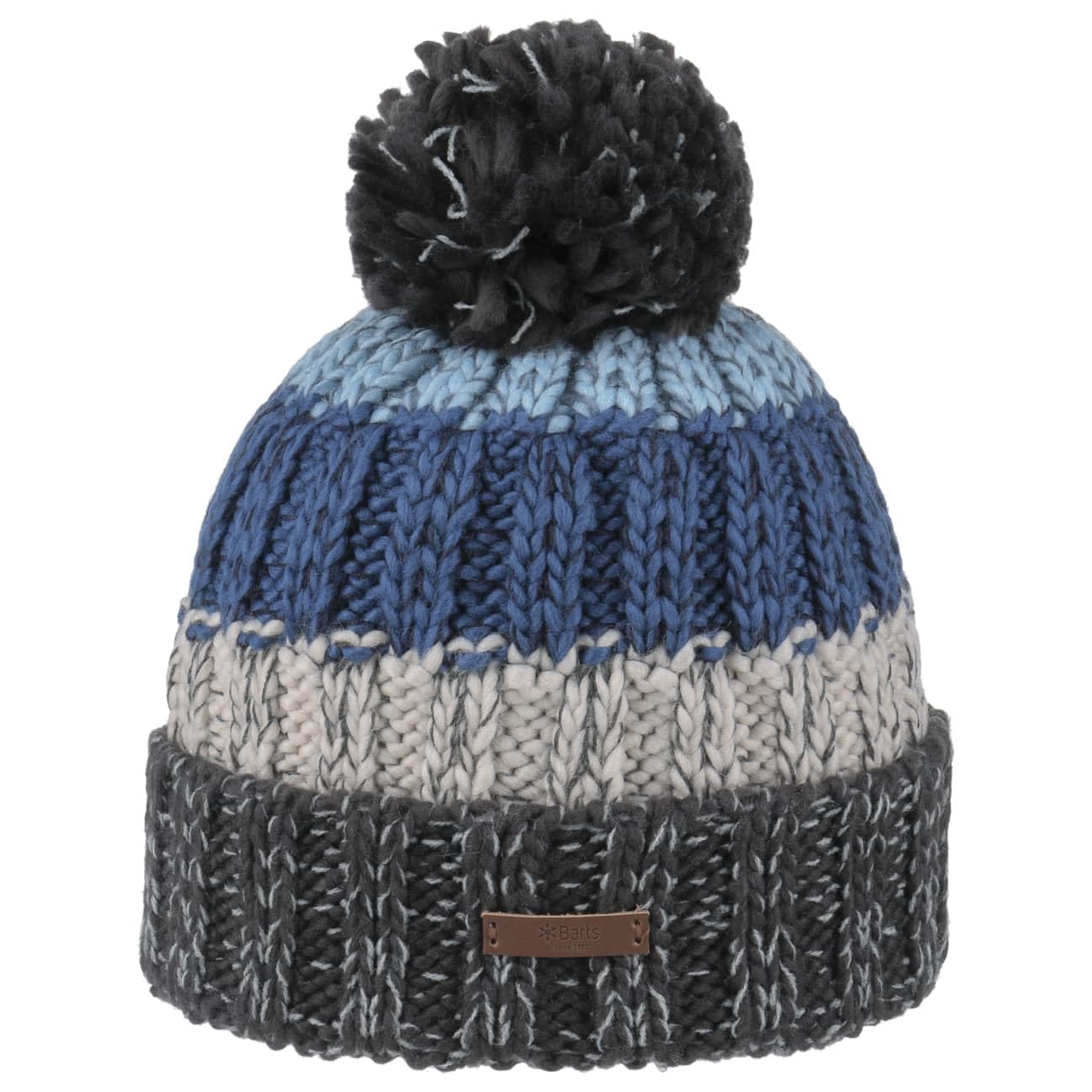 Men's Barts Wilhelm Beanie - Charcoal - Size Os - Fleece Headband - Knitted - Bobble Hat - Walking - Camping - Casual - Pom Pom