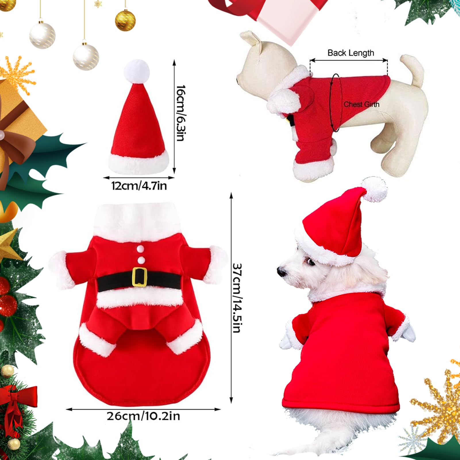 Weihnachts Hundekostüm Mit Nikolausmütze – Lustiges Outfit Für Haustiere | Halloween & Party